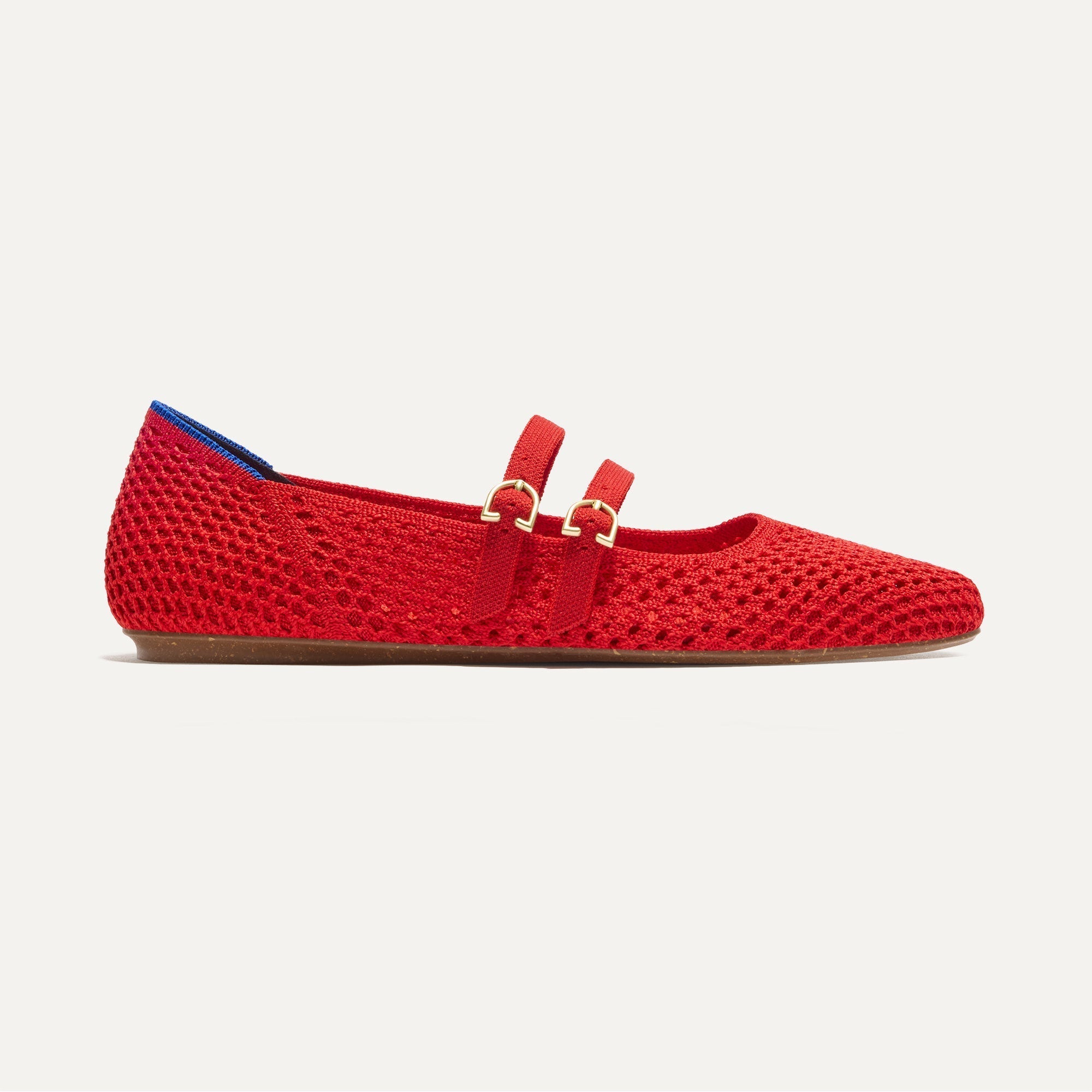 The Double Buckle Mary Jane - Bright Red Mesh - Image 3