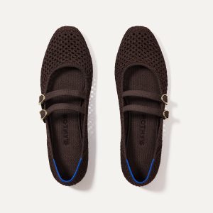 The Double Buckle Mary Jane - Chocolate Mesh