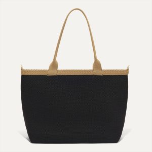 The Lightweight Zip Tote - Black Espresso Open-Knit