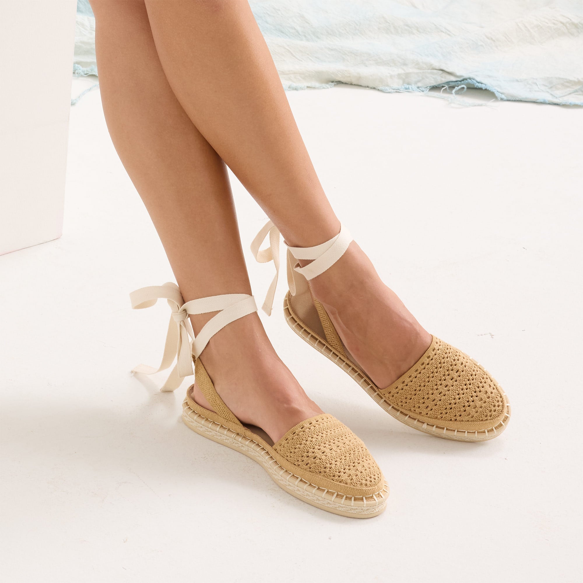 The D'Orsay Espadrille - Camel Crochet - Image 2