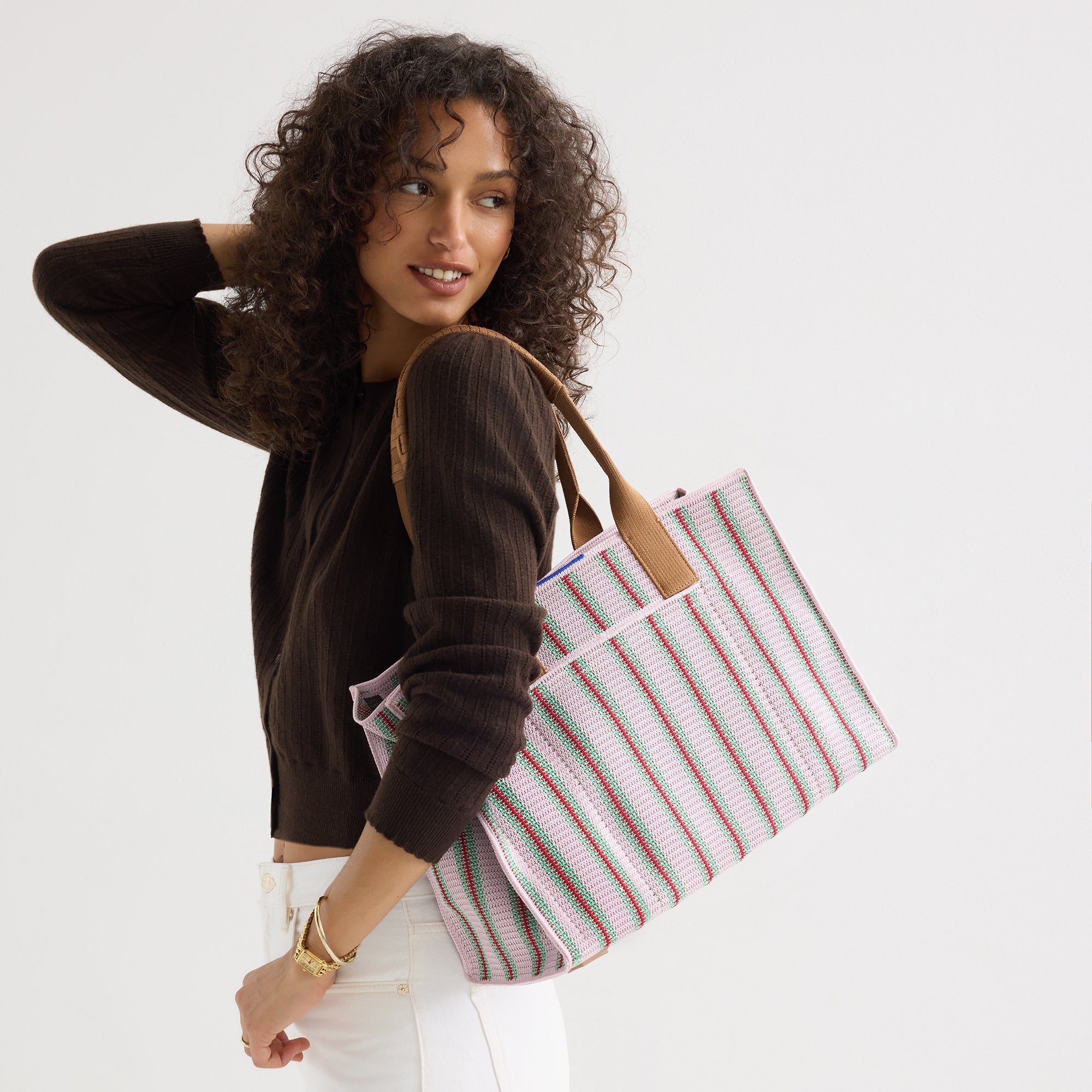 The Classic Tote - Watermelon Market Stripe - Image 3