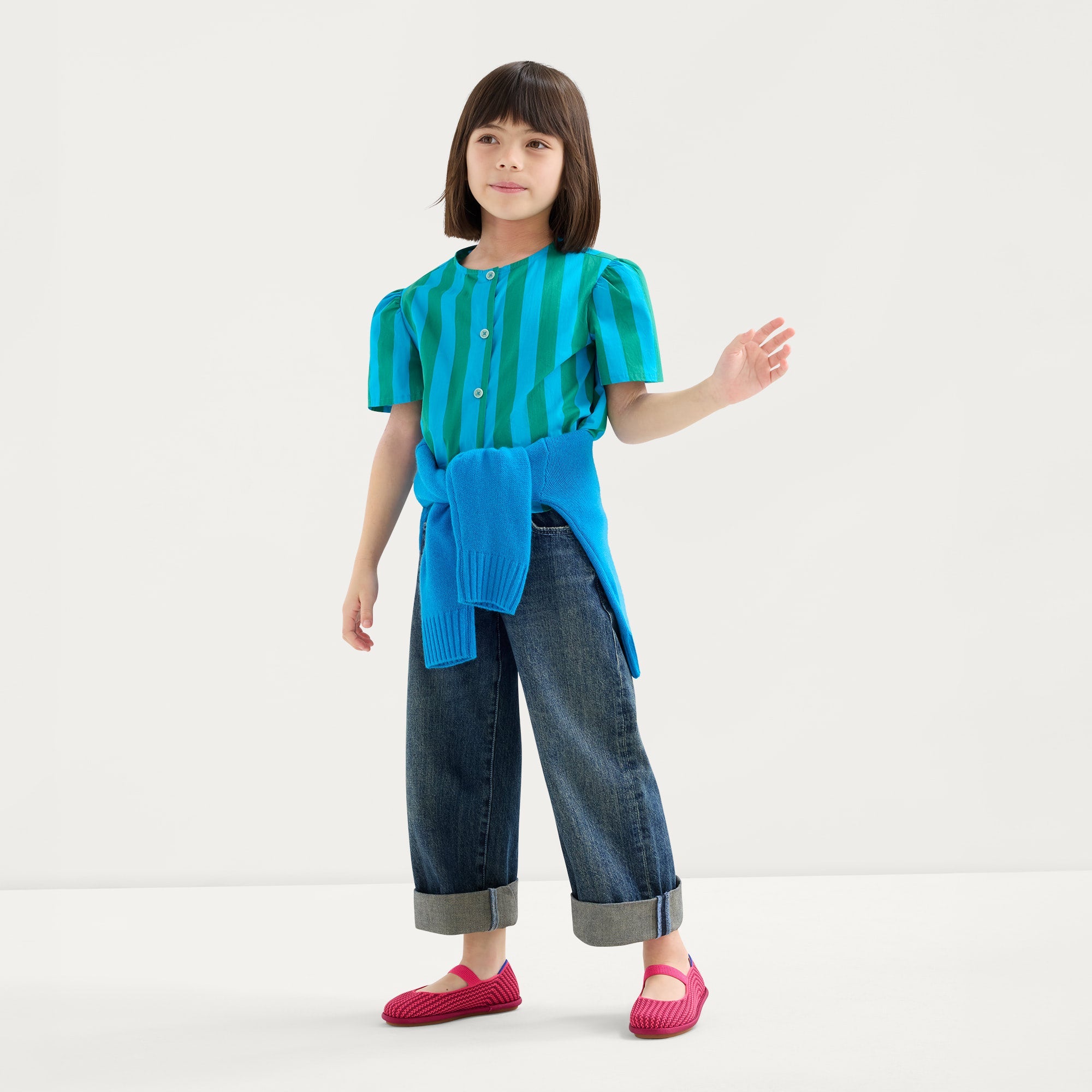 The Mini Mary Jane (for Kids) - Raspberry Stripe - Image 6